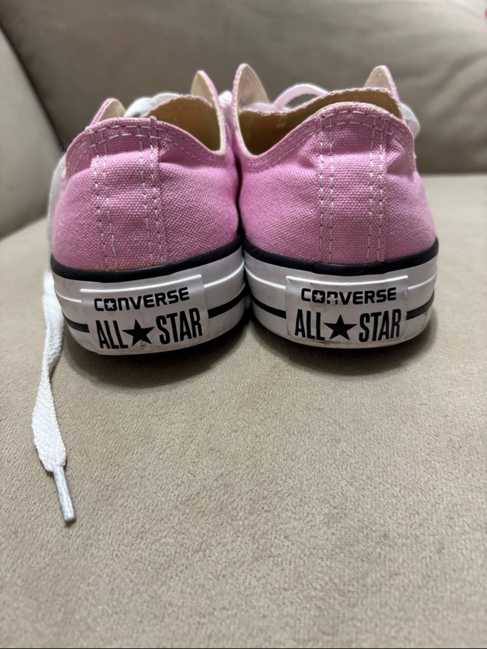 Converse All Star Low Top Sneakers in Pink & White - Picture 2 of 9